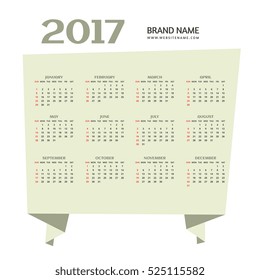 simple 2017 happy new year calendar design