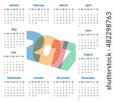 Simple 2017 year vector calendar vector illustration.
