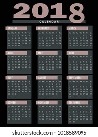 Simple 2018 company calendar template for commercial and private use