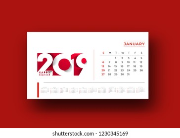 Simple 2019 year vector calendar / 2019 calendar design -Vector Design