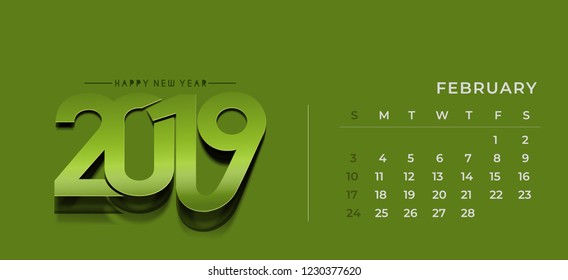 Simple 2019 year vector calendar / 2019 calendar design / 2019 calendar vertical -Vector Design