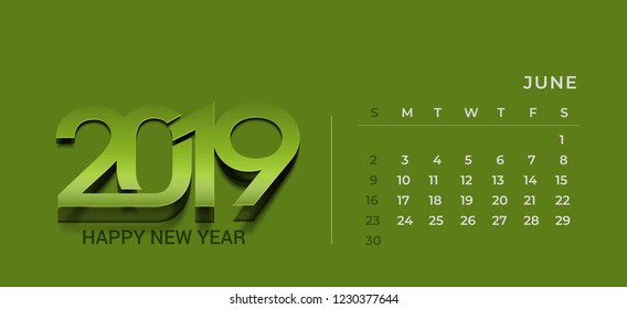Simple 2019 year vector calendar / 2019 calendar design / 2019 calendar vertical -Vector Design