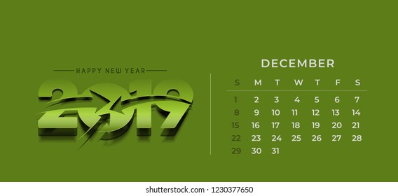 Simple 2019 year vector calendar / 2019 calendar design / 2019 calendar vertical -Vector Design