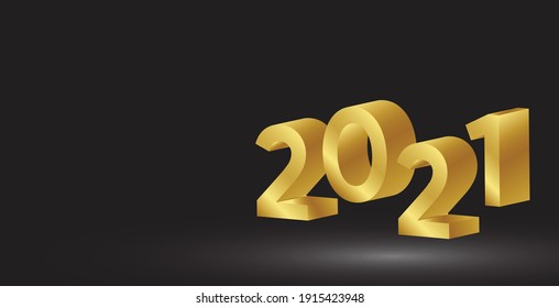 Simple 2021 3d Background With Gold Color