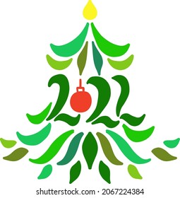 Einfache 2022 Neujahrsbaum-Vektorgrafik.