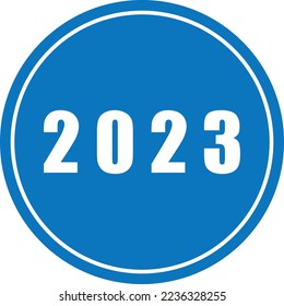 Icono simple 2023 en círculo