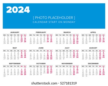 Simple 2024 year, start on monday