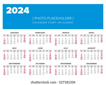 Simple 2024 year, start on sunday