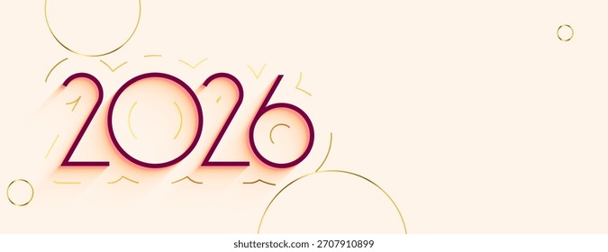 Fondo de pantalla de año nuevo de tipografía simple 2026 con Vector copyspace