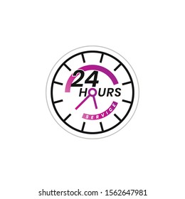 Simple 24 hour service icon