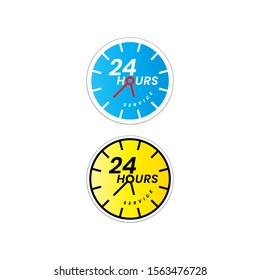 Simple 24 hour service icon