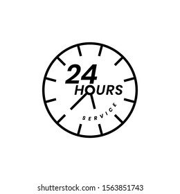 Simple 24 hour service icon