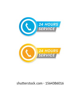 Simple 24 hour service icon
