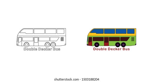 simple 2d double decker coloring books bus at preschool Kindergarten to educate kids  Learn colors  Visual educational game  Easy kid gaming   primary education