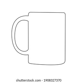 A simple 2d mockup Mug. Flat cartoon vector illustration. 