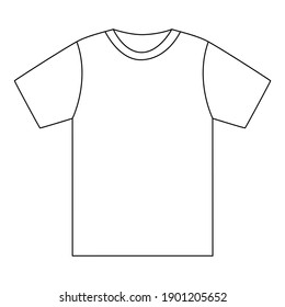 A simple 2d mockup T-Shirt. Flat cartoon vector illustration. 