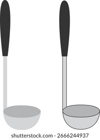 Um simples conjunto de ilustrações de concha de 2 peças. Um usa preenchimento sólido e o outro inclui contornos. Ideal para ícones com temas de cozinha, visuais de cozinha ou materiais relacionados com alimentos.