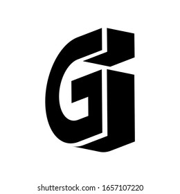 Simple 3 Dimension initial logo design