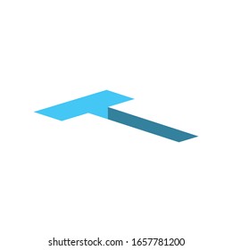 Simple 3 Dimension initial logo design