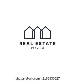 Simple 3 house logo for real estate company
