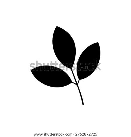 Simple 3 leafs silhouette vector flat illustration design.