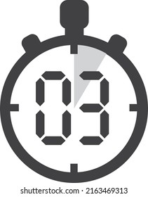 Simple 3 Minutes Timer Clock Icon 