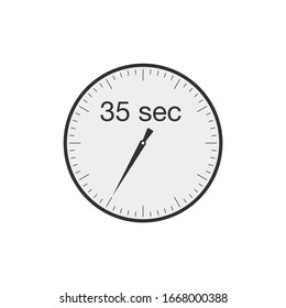 Simple 35 seconds or 35 minutes timer. Stock Vector illustration isolated on white background.
