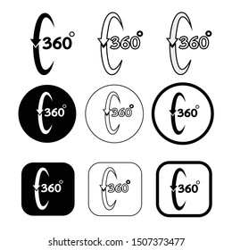Simple 360 Degree icon sign design