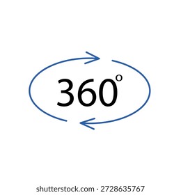 Ícone de 360 graus simples para mídias sociais, aplicativos e web design. Ilustração vetorial, Eps 10.
