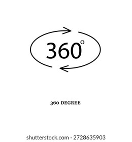 Ícone de 360 graus simples para mídias sociais, aplicativos e web design. Ilustração vetorial, Eps 10.