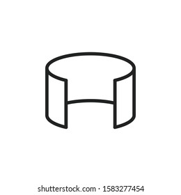 Simple 360 degrees line icon. Stroke pictogram. Vector illustration isolated on a white background. Premium quality symbol. Vector sign for mobile app and web sites.
