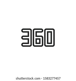Simple 360 degrees line icon. Stroke pictogram. Vector illustration isolated on a white background. Premium quality symbol. Vector sign for mobile app and web sites.