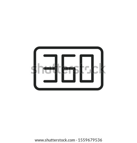 Simple 360 degrees line icon. Stroke pictogram. Vector illustration isolated on a white background. Premium quality symbol. Vector sign for mobile app and web sites.