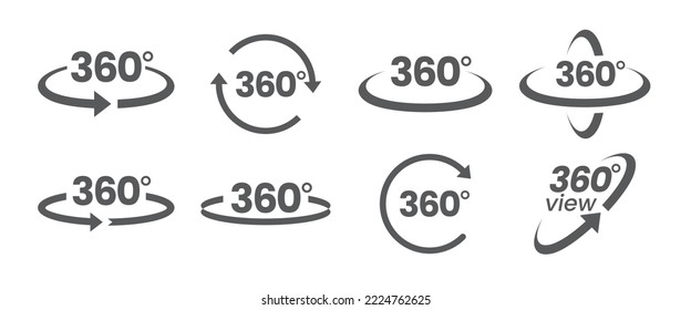 simple 360 ​​degree icon on white background