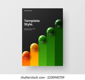 Simple 3D balls brochure illustration. Original corporate cover design vector concept.