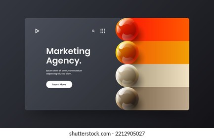 Simple 3D balls brochure layout. Vivid catalog cover vector design illustration.