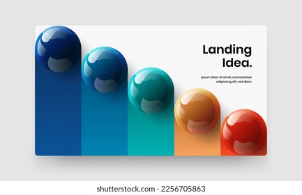Simple 3D balls catalog cover template. Vivid placard design vector concept.