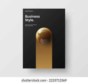 Simple plantilla de identidad corporativa de bolas 3D. Concepto moderno de diseño de vector A4.