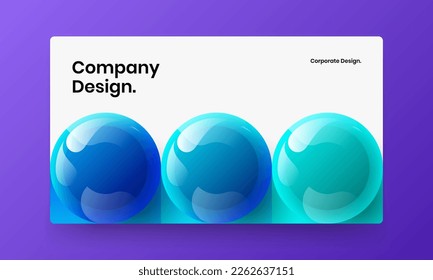 Einfache 3D Bälle Website Illustration. Farbige Corporate Identity Design, Vektorvorlage.