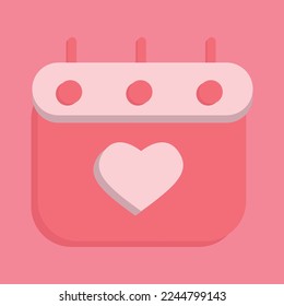 Simple 3D Calendar Love Valentine's Day