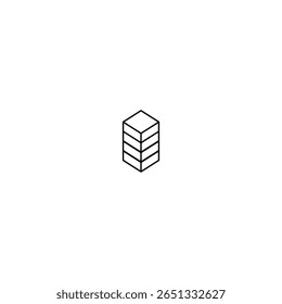 Simple 3D cube icon in a clean, geometric style. Ideal for UI design, data, storage, or tech-related visuals.