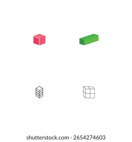 Icono de cubo 3D simple en un estilo limpio y geométrico. Ideal para diseño de interfaz de usuario, datos, almacenamiento o imágenes relacionadas con la tecnología.