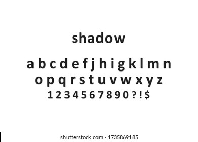 Simple 3d font shadow letter. Vector alphabet im flat style.