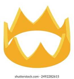 Simple 3d golden crown representing royalty and the power of a monarch