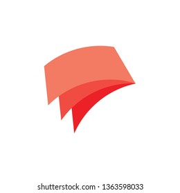 simple 3d gradient geometric paper notes logo vector