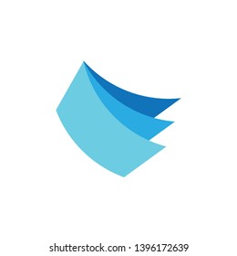 simple 3d gradient geometric paper notes logo vector