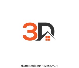 Simple 3D Home Logo Icon Design Inspiration Creative Vector Template.