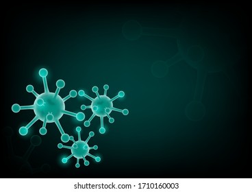 Simple 3D illustration of floating virus cells. Coronavirus disease COVID-19 pandemic risk background design