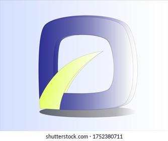 simple 3D letter D logo