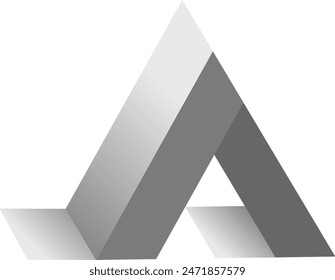 simple 3D for lettermark A icon